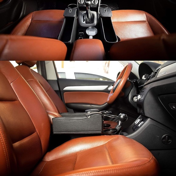 Car Console Seat Side Coin Holder Cup Holder Storage Organizer - Picture 3 of 6